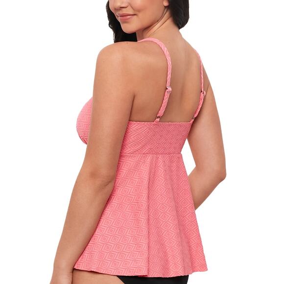 Swim Solutions (10) Textured Underwire Tankini Top, Created for Macy's35 - Picture 4 of 13